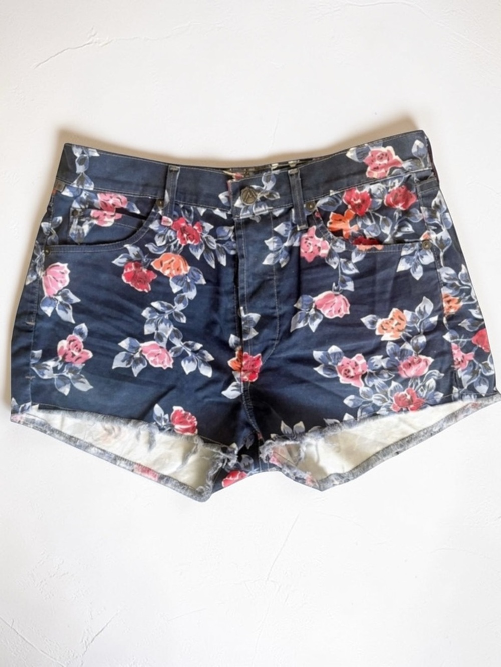Citizens of Humanity Chloe High Rise Floral Denim Cutoff Shorts Size 29 Festival